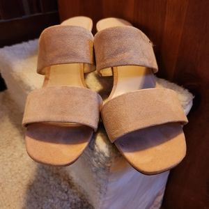 Tan Block-Heeled Sandals